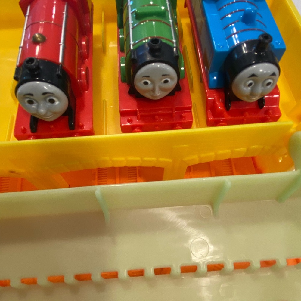 Kids Train Toy Set - Red, Green, Blue Engines